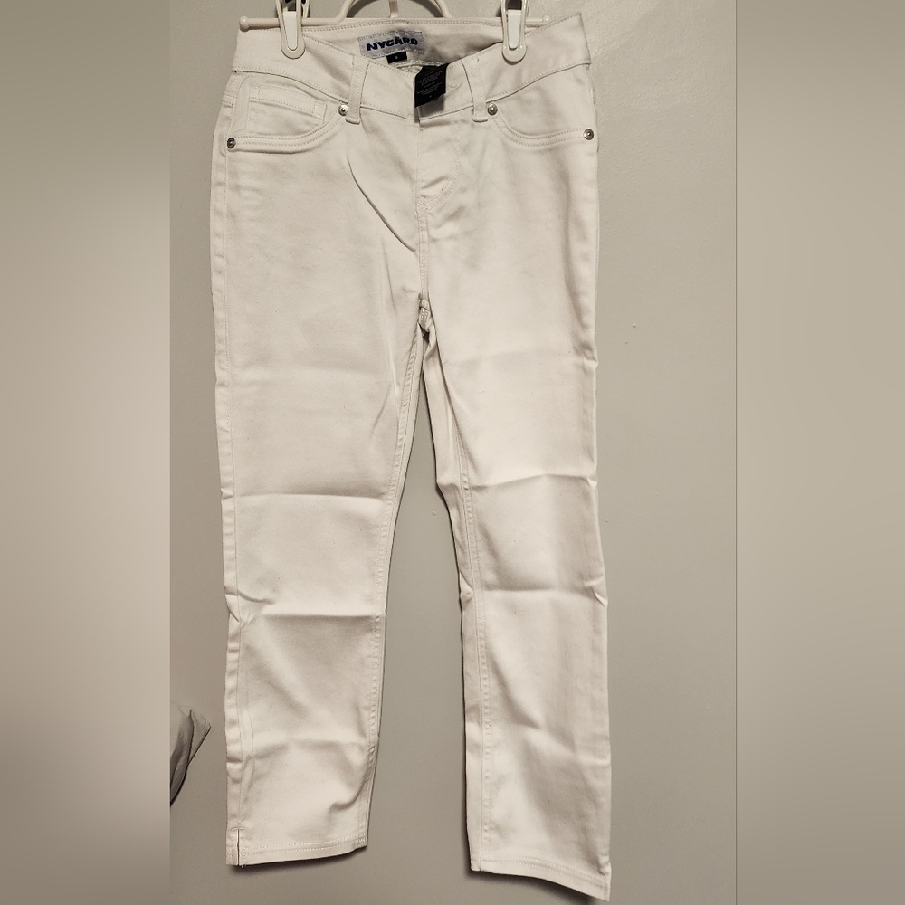 Peter Nygard White Cotton Blend Pants
